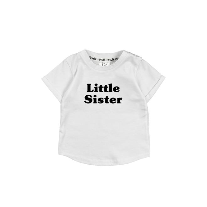 Dívčí I LOVE MILK triko s nápisem little sister