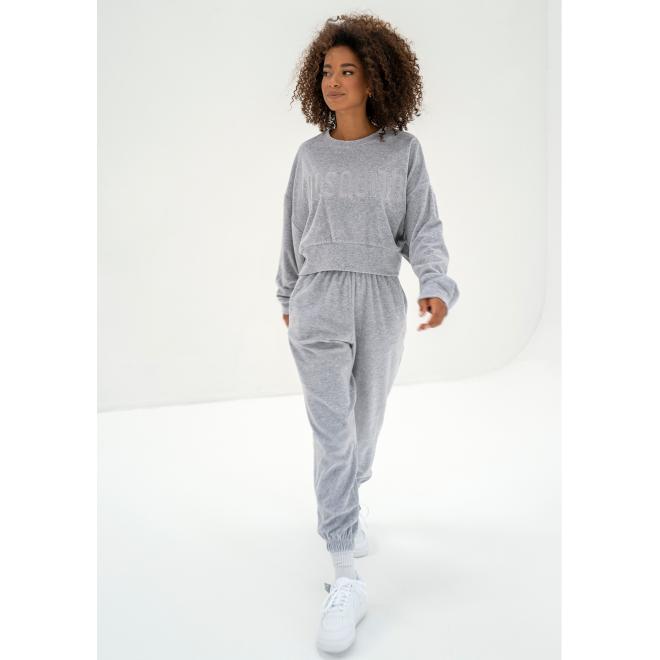 Velurová mikina MOSQUITO v šedé barvě