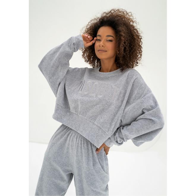 Velurová mikina MOSQUITO v šedé barvě