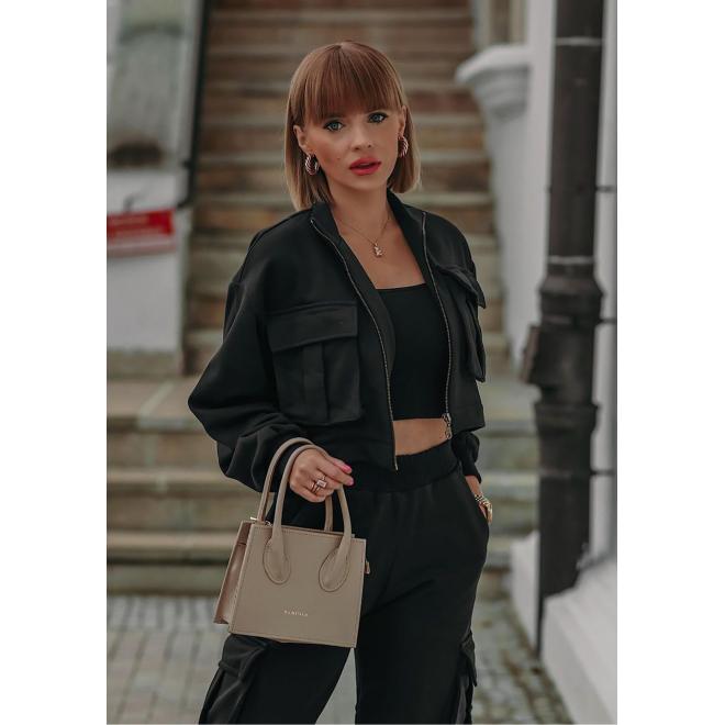 Cargo mikina se zipem MOSQUITO černé barvy