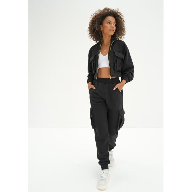 Cargo mikina se zipem MOSQUITO černé barvy