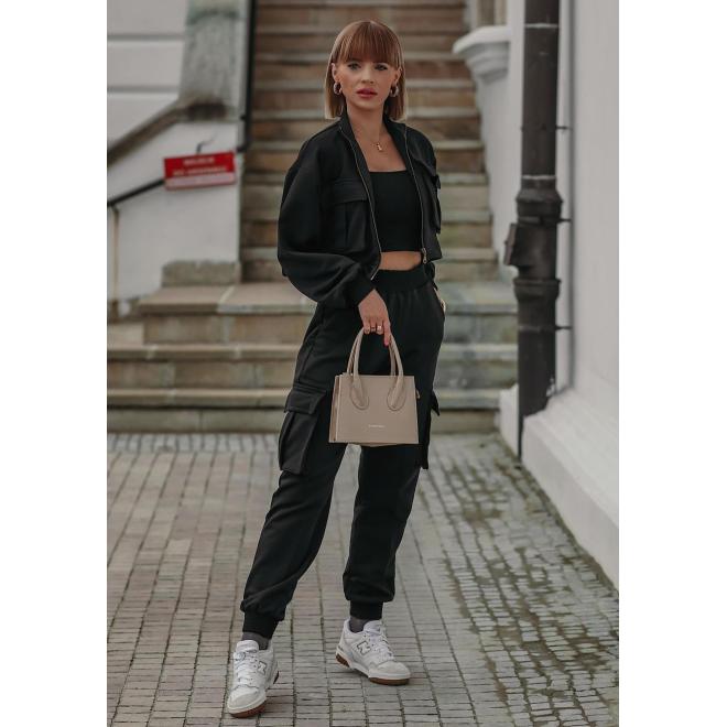 Cargo mikina se zipem MOSQUITO černé barvy