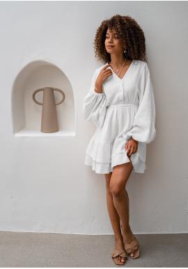 Letní mušelínové šaty MOSQUITO v bílé barvě