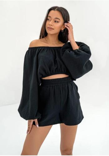 Halenka ve španělském stylu MOSQUITO černé barvy