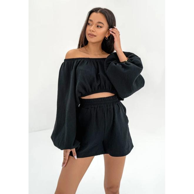 Halenka ve španělském stylu MOSQUITO černé barvy