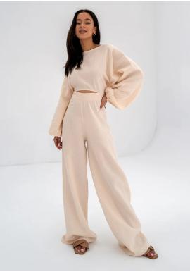 Krémové široké mušelínové kalhoty MOSQUITO