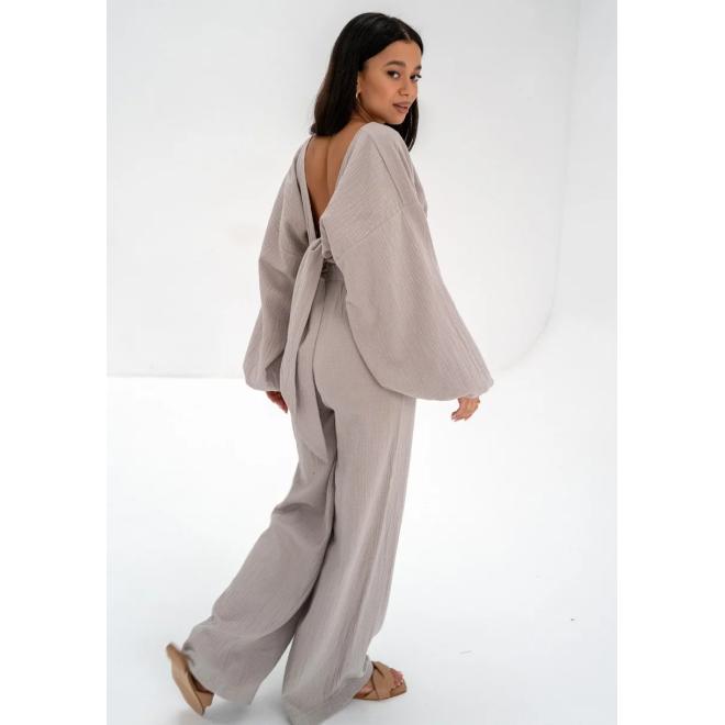 Mušelínový letní top MOSQUITO béžové barvy