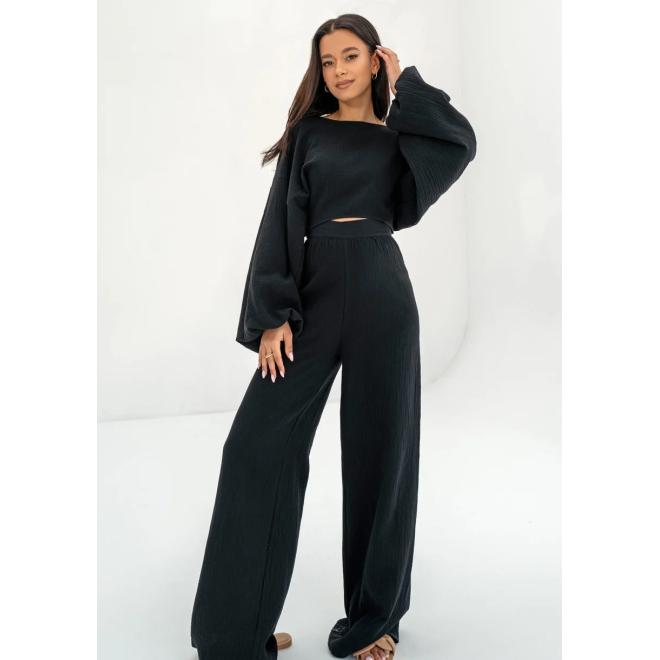 Letní mušelínový top MOSQUITO černé barvy