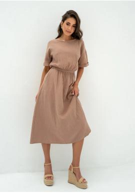 Béžové mušelínové midi šaty MOSQUITO