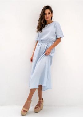 Mušelínové modré midi šaty MOSQUITO