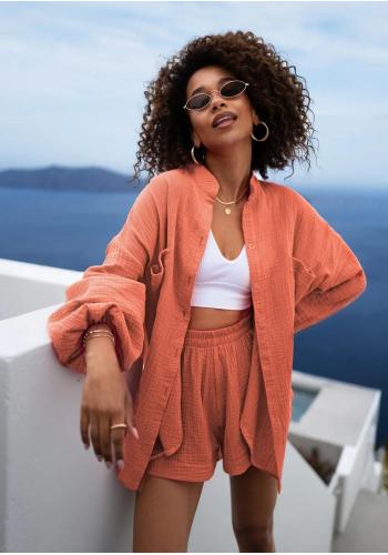 Oranžová mušelínová košile MOSQUITO na léto