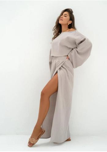 Mušelínová maxi sukně MOSQUITO béžové barvy