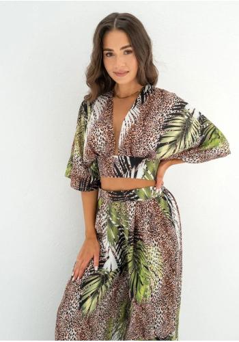 Leopardí top MOSQUITO s výstřihem do V