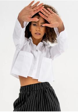 Bílá krátká košile MOSQUITO s velkými kapsami