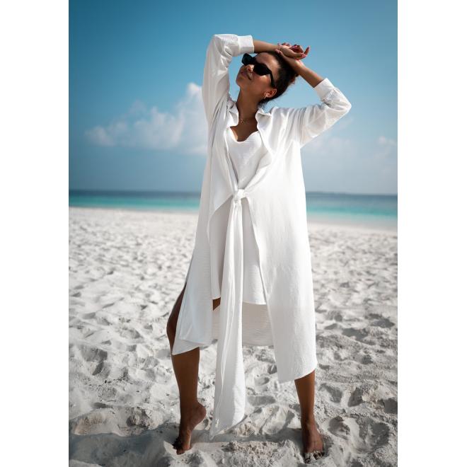 Košilové šaty MOSQUITO v bílé barvě