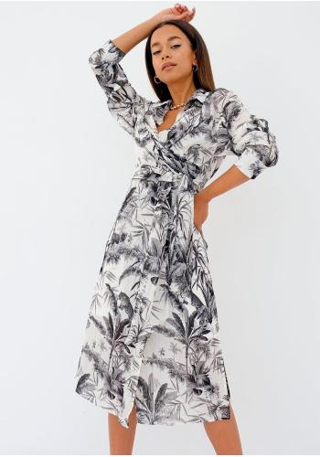 MOSQUITO midi šaty v černo-bílé barvě