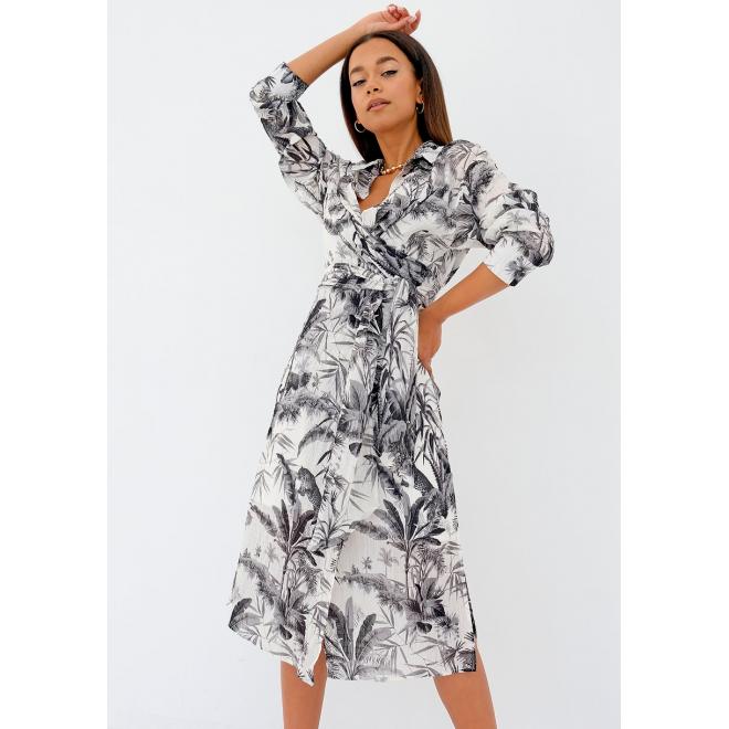 MOSQUITO midi šaty v černo-bílé barvě