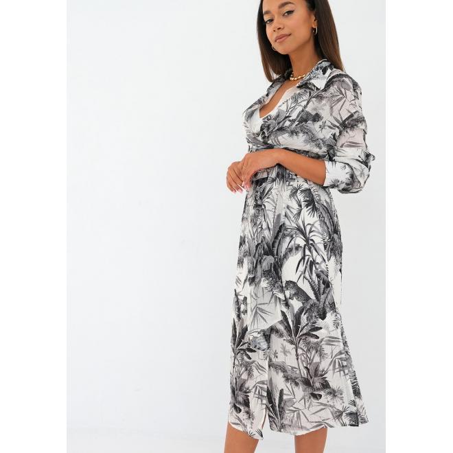 MOSQUITO midi šaty v černo-bílé barvě