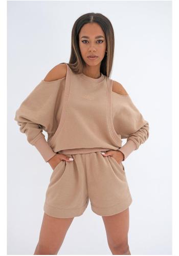 Béžová mikina MOSQUITO s odhalenými rameny