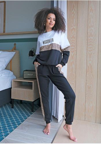 Tříbarevná mikina MOSQUITO s leopardím pasem