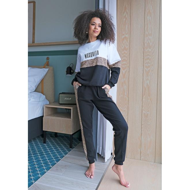 Tříbarevná mikina MOSQUITO s leopardím pasem