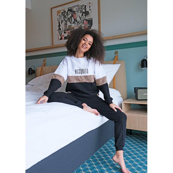 Tříbarevná mikina MOSQUITO s leopardím pasem