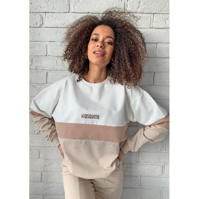 Bavlněná mikina MOSQUITO v béžových odstínech