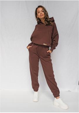 Tmavě hnědé tepláky MOSQUITO volného střihu