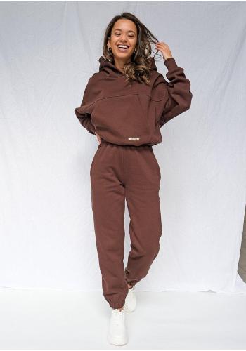 Tmavě hnědé tepláky MOSQUITO volného střihu