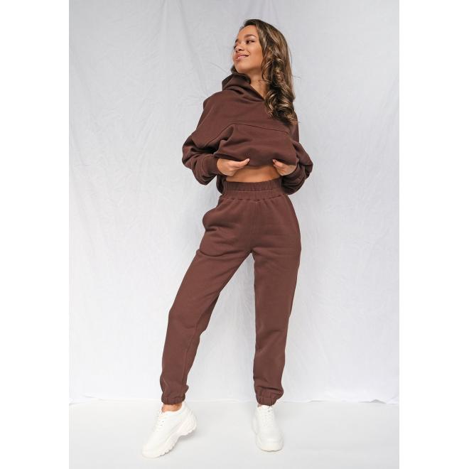 Tmavě hnědé tepláky MOSQUITO volného střihu