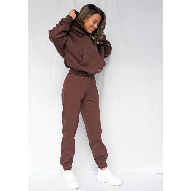 Tmavě hnědé tepláky MOSQUITO volného střihu