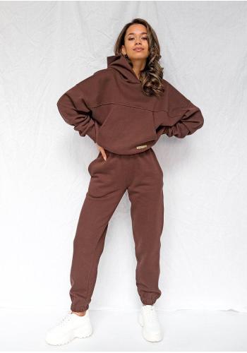 Tmavě hnědá mikina MOSQUITO s klokaní kapsou