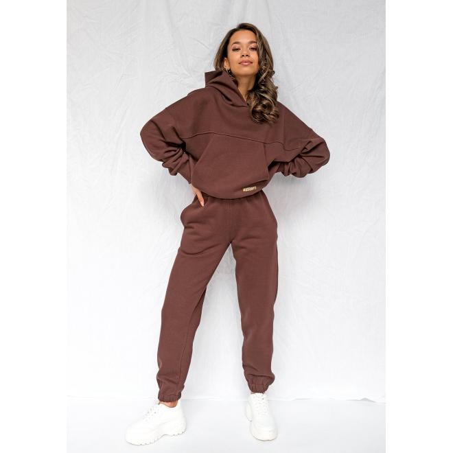 Tmavě hnědá mikina MOSQUITO s klokaní kapsou