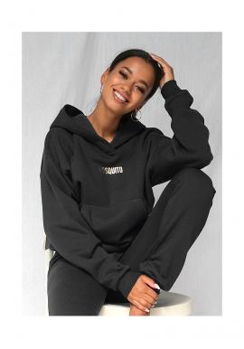 Černá jednobarevná mikina MOSQUITO s kapucí