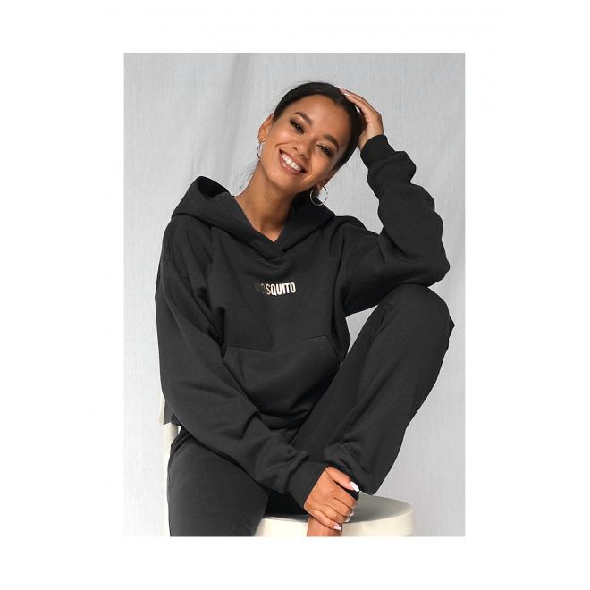 Černá jednobarevná mikina MOSQUITO s kapucí