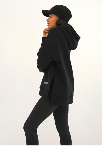 Asymetrická černá mikina MOSQUITO s kapucí