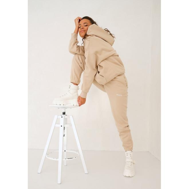 Béžový MOSQUITO komplet tepláků a mikiny s kapucí