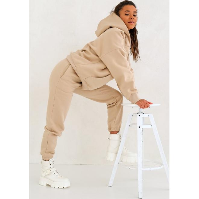 Béžový MOSQUITO komplet tepláků a mikiny s kapucí