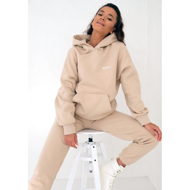 Béžový MOSQUITO komplet tepláků a mikiny s kapucí