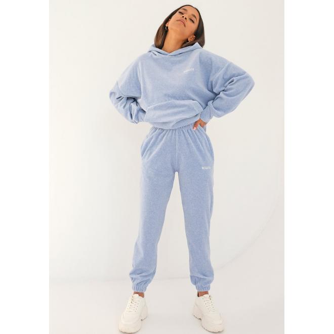 Velúrové modré tepláky MOSQUITO