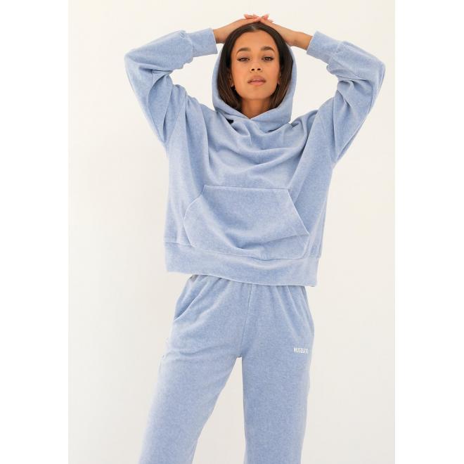 Velúrové modré tepláky MOSQUITO