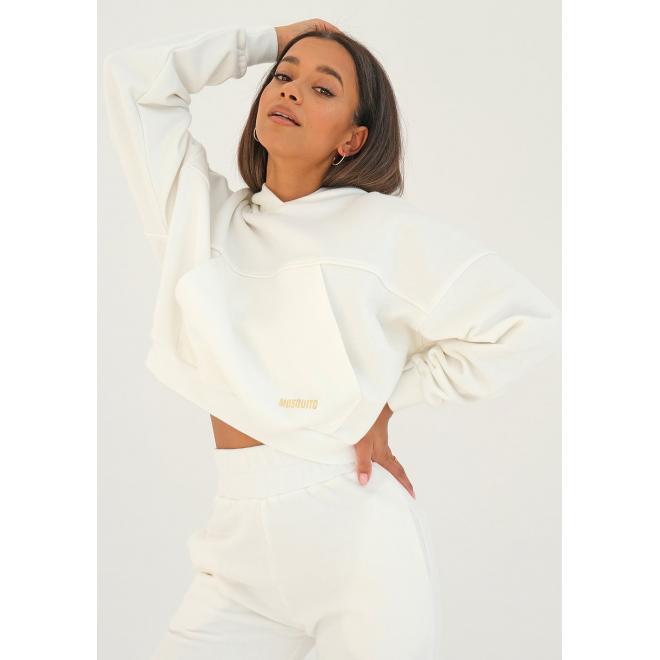Bílá mikina MOSQUITO s klokaní kapsou