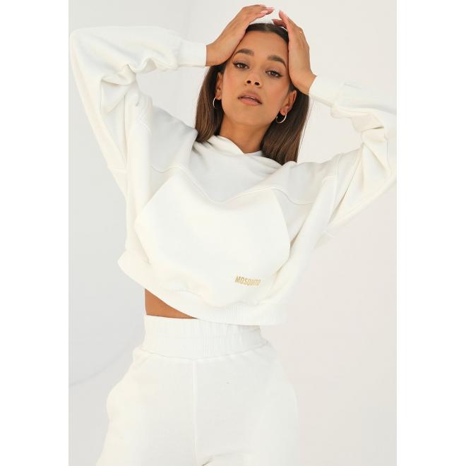 Bílá mikina MOSQUITO s klokaní kapsou