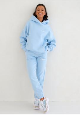 Světle modrý MOSQUITO komplet tepláků a mikiny s kapucí