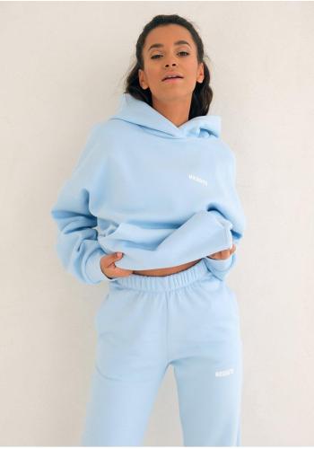 Světle modrý MOSQUITO komplet tepláků a mikiny s kapucí