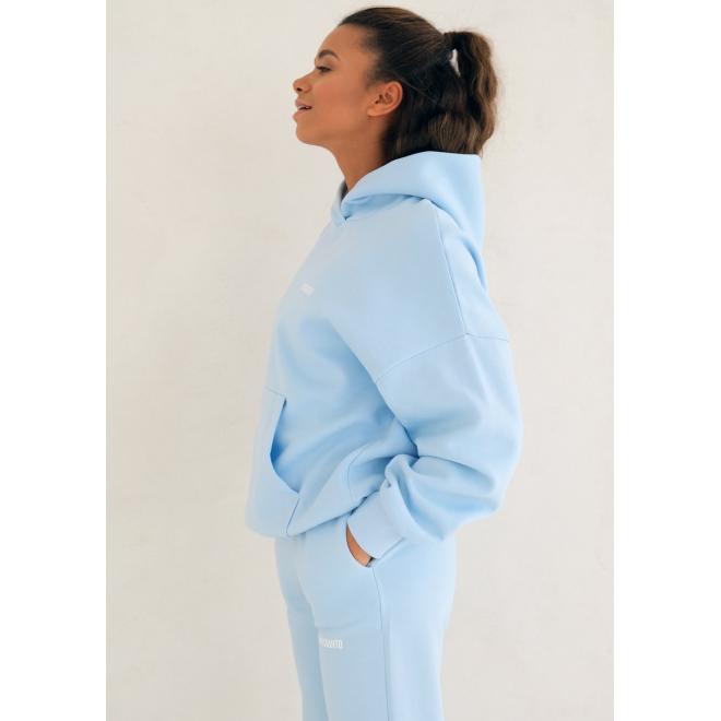 Světle modrý MOSQUITO komplet tepláků a mikiny s kapucí