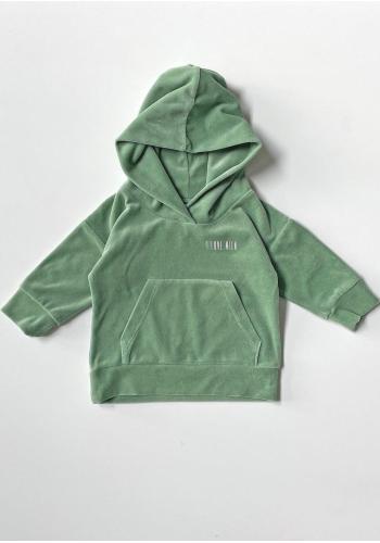 Mikina s kapucí I LOVE MILK mátové barvy