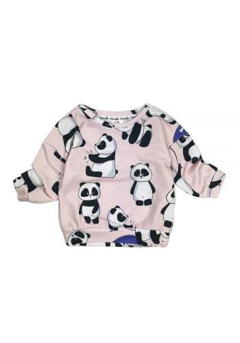 I LOVE MILK růžová mikina s potiskem pandy