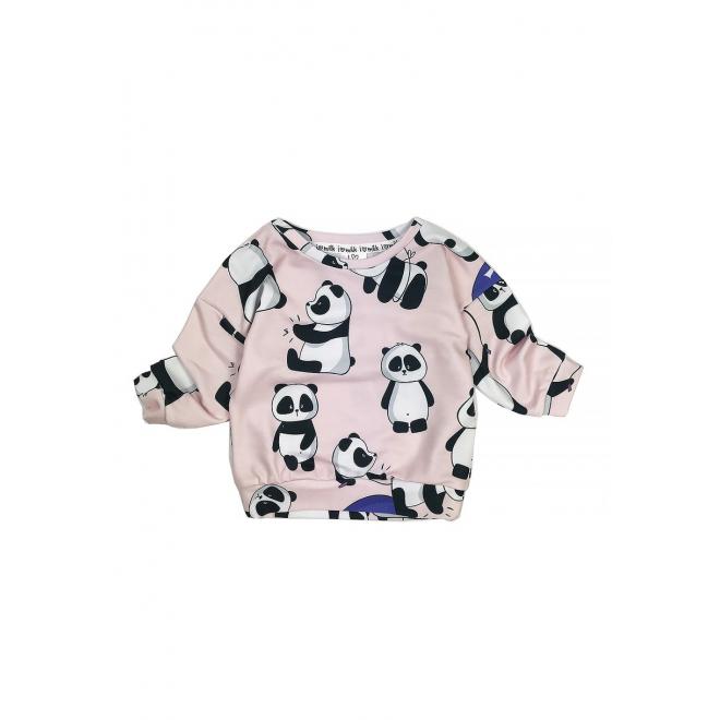 I LOVE MILK růžová mikina s potiskem pandy