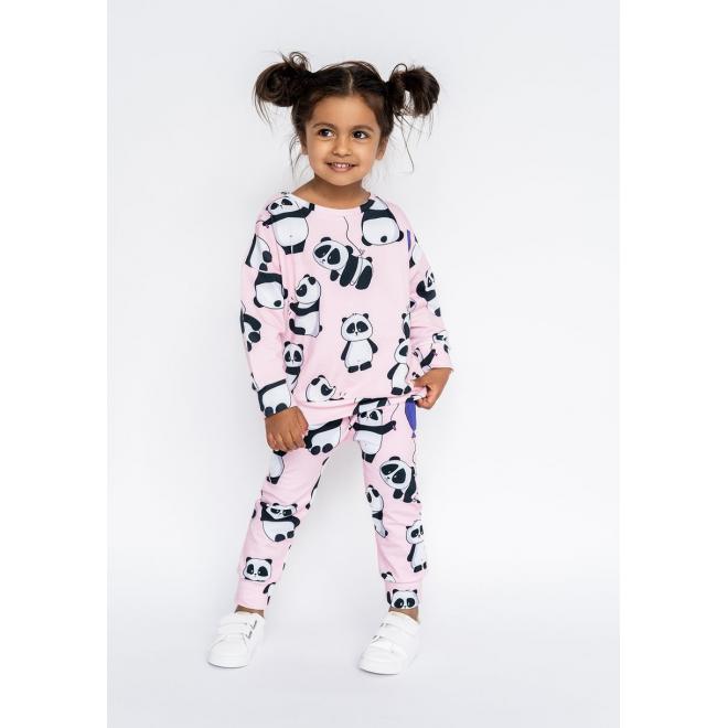 I LOVE MILK růžová mikina s potiskem pandy